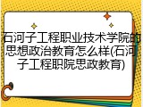 石河子工程职业技术学院的思想政治教育怎么样(石河子工程职院思政教育)