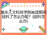 重庆人文科技学院就读期间挂科了怎么办呢？(挂科怎么办)