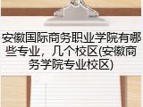 安徽国际商务职业学院有哪些专业，几个校区(安徽商务学院专业校区)