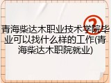 青海柴达木职业技术学院毕业可以找什么样的工作(青海柴达木职院就业)