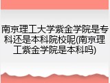 南京理工大学紫金学院是专科还是本科院校呢(南京理工紫金学院是本科吗)