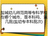盐城幼儿师范高等专科学校在哪个城市，是本科吗，第几批(盐幼专本科批次)