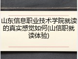山东信息职业技术学院就读的真实感觉如何(山信职就读体验)