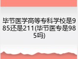 毕节医学高等专科学校是985还是211(毕节医专是985吗)