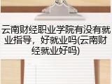 云南财经职业学院有没有就业指导，好就业吗(云南财经就业好吗)
