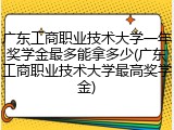 广东工商职业技术大学一年奖学金最多能拿多少(广东工商职业技术大学最高奖学金)