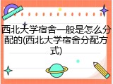西北大学宿舍一般是怎么分配的(西北大学宿舍分配方式)