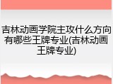 吉林动画学院主攻什么方向有哪些王牌专业(吉林动画王牌专业)