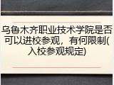 乌鲁木齐职业技术学院是否可以进校参观，有何限制(入校参观规定)