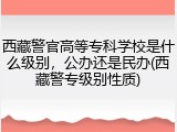 西藏警官高等专科学校是什么级别，公办还是民办(西藏警专级别性质)