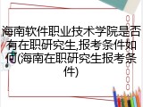 海南软件职业技术学院是否有在职研究生,报考条件如何(海南在职研究生报考条件)