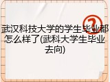 武汉科技大学的学生毕业都怎么样了(武科大学生毕业去向)