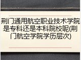 荆门通用航空职业技术学院是专科还是本科院校呢(荆门航空学院学历层次)