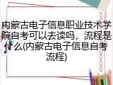 内蒙古电子信息职业技术学院自考可以去读吗，流程是什么(内蒙古电子信息自考流程)