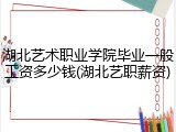 湖北艺术职业学院毕业一般工资多少钱(湖北艺职薪资)