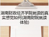 湖南财政经济学院就读的真实感觉如何(湖南财院就读体验)