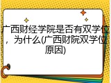 广西财经学院是否有双学位，为什么(广西财院双学位原因)