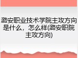 潞安职业技术学院主攻方向是什么，怎么样(潞安职院主攻方向)