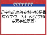 辽宁师范高等专科学校是否有双学位，为什么(辽宁师专双学位原因)