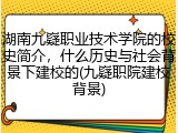 湖南九嶷职业技术学院的校史简介，什么历史与社会背景下建校的(九嶷职院建校背景)