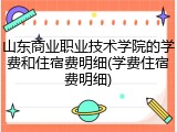 山东商业职业技术学院的学费和住宿费明细(学费住宿费明细)