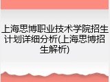 上海思博职业技术学院招生计划详细分析(上海思博招生解析)