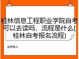 桂林信息工程职业学院自考可以去读吗，流程是什么(桂林自考报名流程)