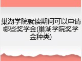 巢湖学院就读期间可以申请哪些奖学金(巢湖学院奖学金种类)