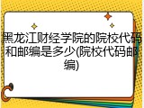 黑龙江财经学院的院校代码和邮编是多少(院校代码邮编)