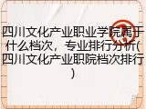 四川文化产业职业学院属于什么档次，专业排行分析(四川文化产业职院档次排行)