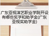 广东亚视演艺职业学院开设有哪些奖学和助学金(广东亚视奖助学金)