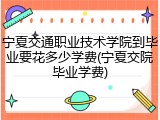 宁夏交通职业技术学院到毕业要花多少学费(宁夏交院毕业学费)