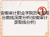 安徽审计职业学院历年录取分数线深度分析(安徽审计录取线分析)