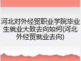河北对外经贸职业学院毕业生就业大致去向如何(河北外经贸就业去向)