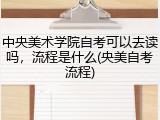 中央美术学院自考可以去读吗，流程是什么(央美自考流程)