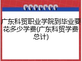 广东科贸职业学院到毕业要花多少学费(广东科贸学费总计)
