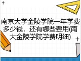 南京大学金陵学院一年学费多少钱，还有哪些费用(南大金陵学院学费明细)