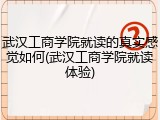 武汉工商学院就读的真实感觉如何(武汉工商学院就读体验)