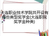 大连职业技术学院共开设有哪些类型奖学金(大连职院奖学金种类)
