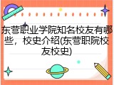 东营职业学院知名校友有哪些，校史介绍(东营职院校友校史)