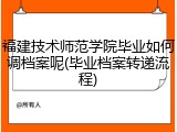 福建技术师范学院毕业如何调档案呢(毕业档案转递流程)