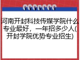 河南开封科技传媒学院什么专业最好，一年招多少人(开封学院优势专业招生)