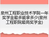 泉州工程职业技术学院一年奖学金最多能拿多少(泉州工程职院最高奖学金)