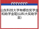 山东科技大学有哪些奖学金和助学金呢(山科大奖助学金)