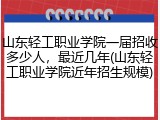 山东轻工职业学院一届招收多少人，最近几年(山东轻工职业学院近年招生规模)