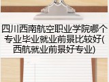 四川西南航空职业学院哪个专业毕业就业前景比较好(西航就业前景好专业)