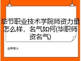毕节职业技术学院师资力量怎么样，名气如何(毕职师资名气)