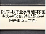 临沂科技职业学院是国家重点大学吗(临沂科技职业学院是重点大学吗)