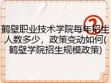 鹤壁职业技术学院每年招生人数多少，政策变动如何(鹤壁学院招生规模政策)