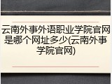 云南外事外语职业学院官网是哪个网址多少(云南外事学院官网)